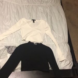 Two long sleeve cropped shirts